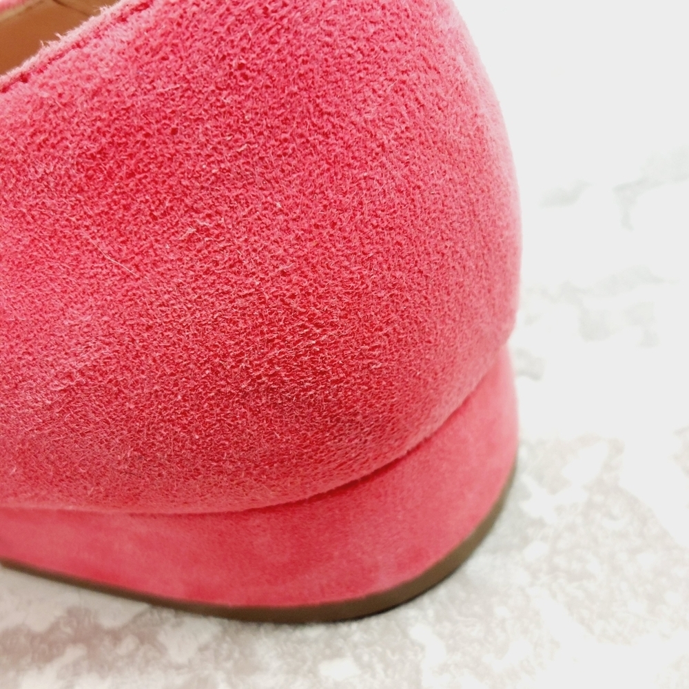 New Cole Haan Vanessa Pink Suede Flats Pointed Toe Block Heel H823 - Picture 12 of 13